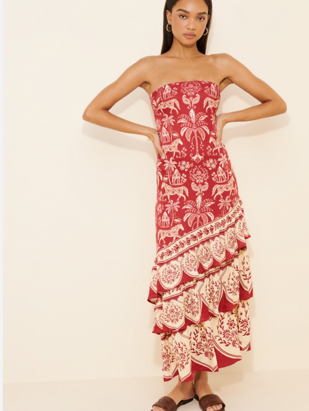 FARM RIO ‘Haras’ Strapless Maxi Dress